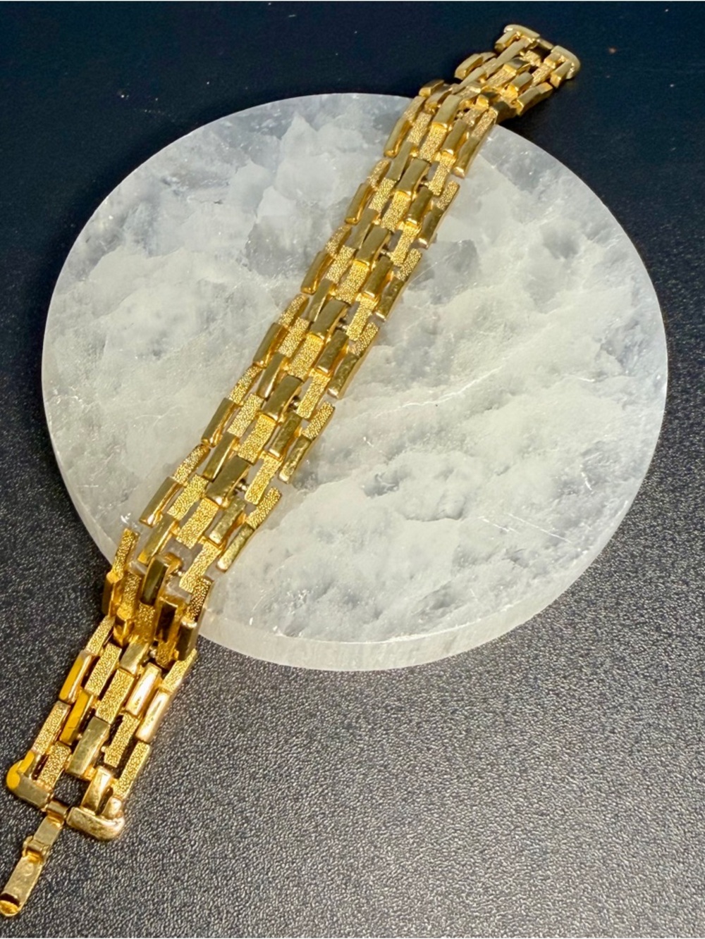 Crown Trifari Brick Link Trifanium Bracelet Vintage Mid Century Modern